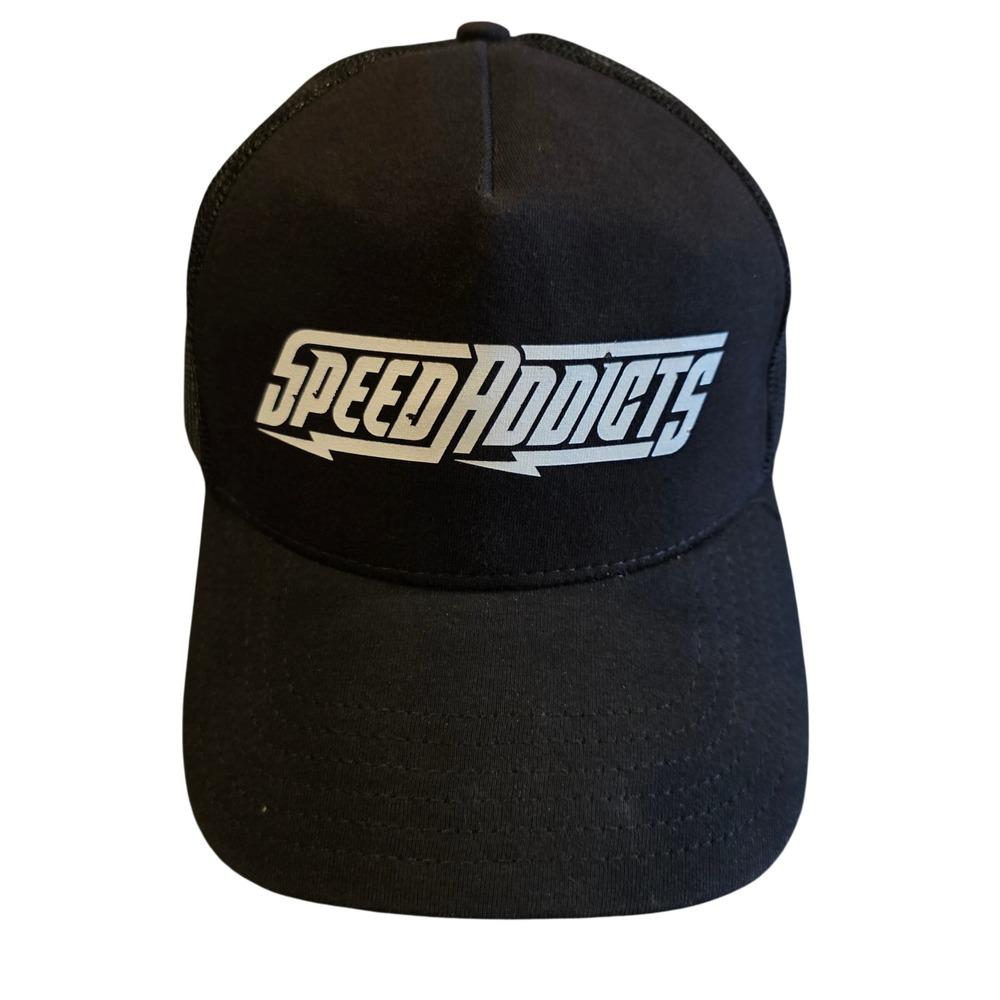Speed Addicts Trucker Hat Otto Black Mesh Adjustable Snapback Racing Cap